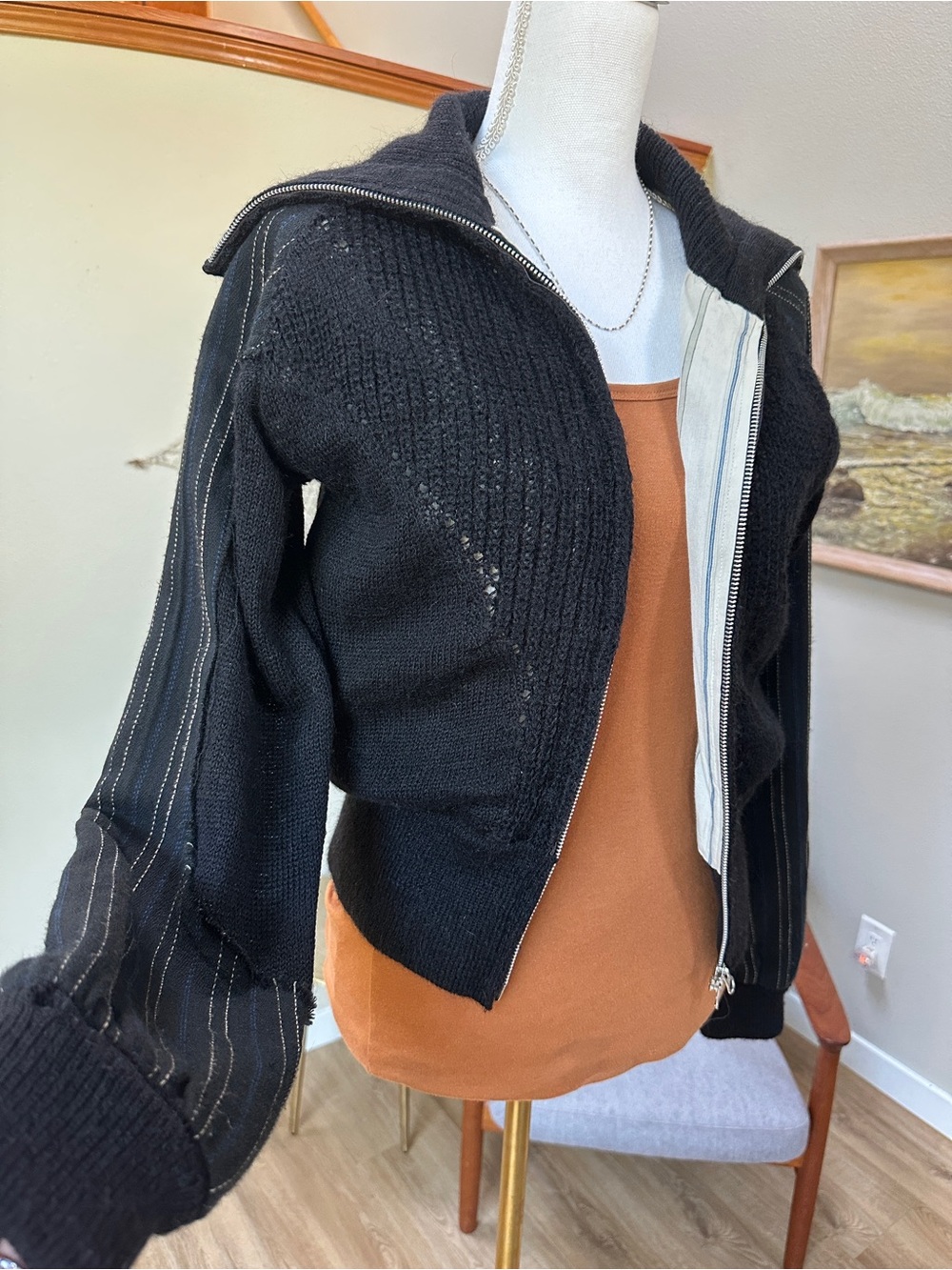 Vintage free people wool cotton combination baseball jacket